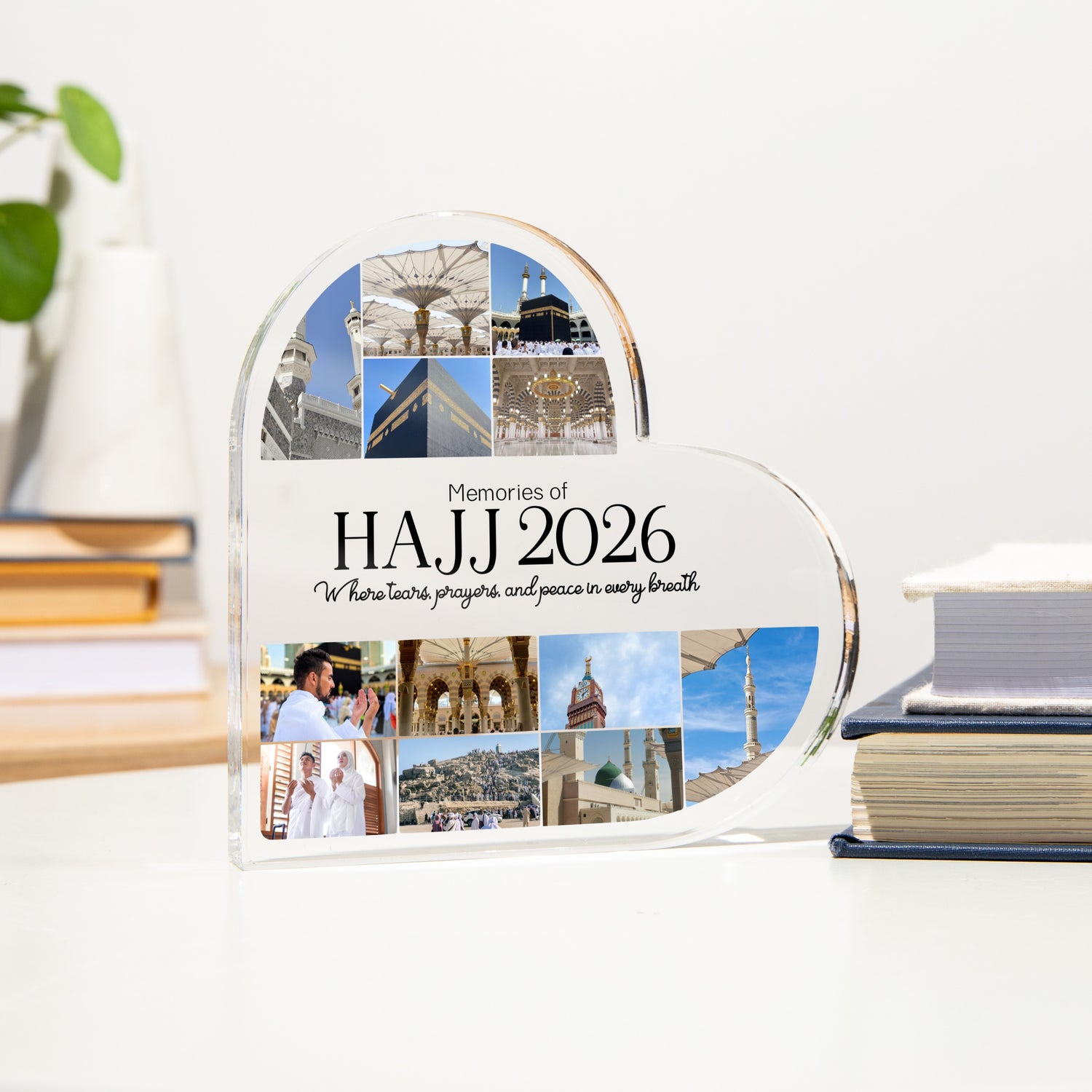 Custom Memories of Hajj Journey Heart Acrylic Plaque