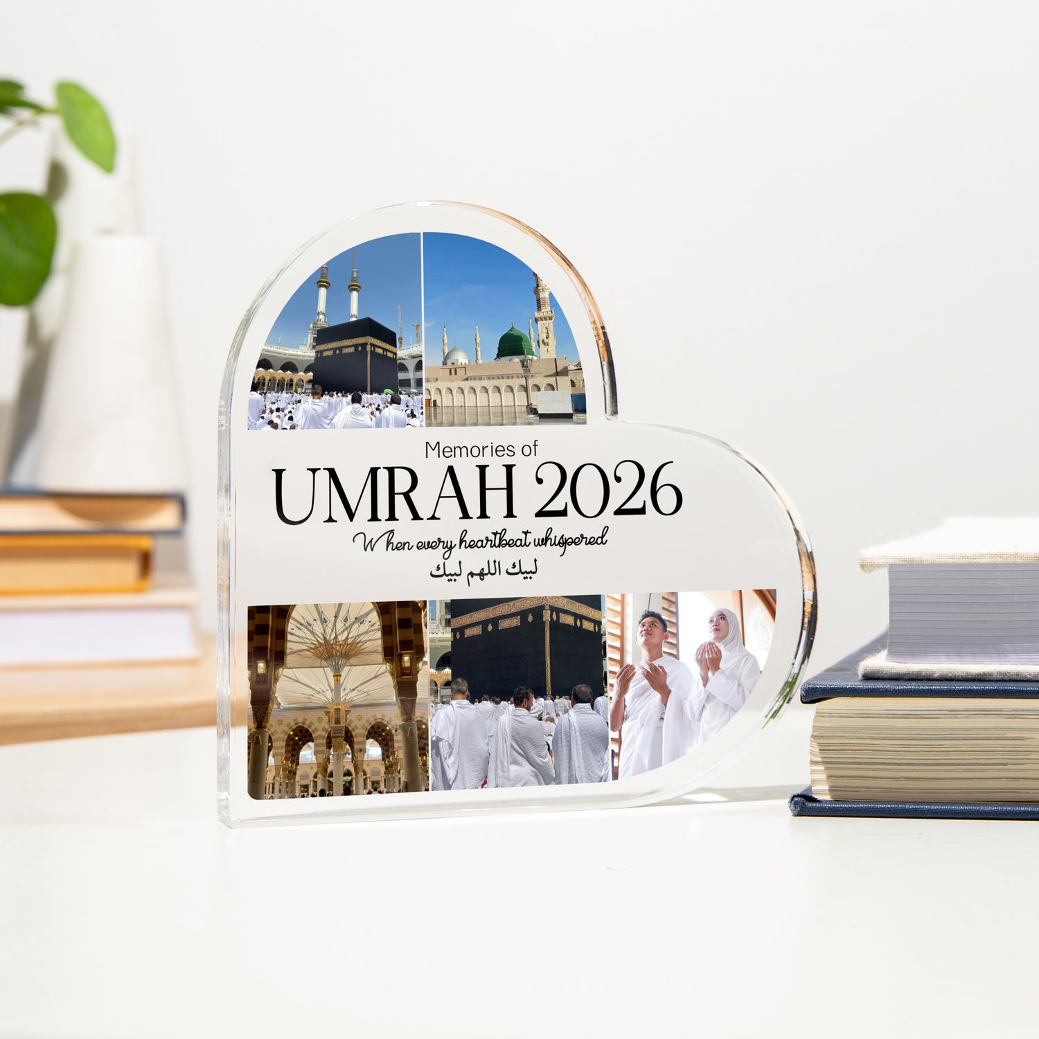 Umrah 2026 Heart Acrylic Photo Collage Plaque – Islamic Gift