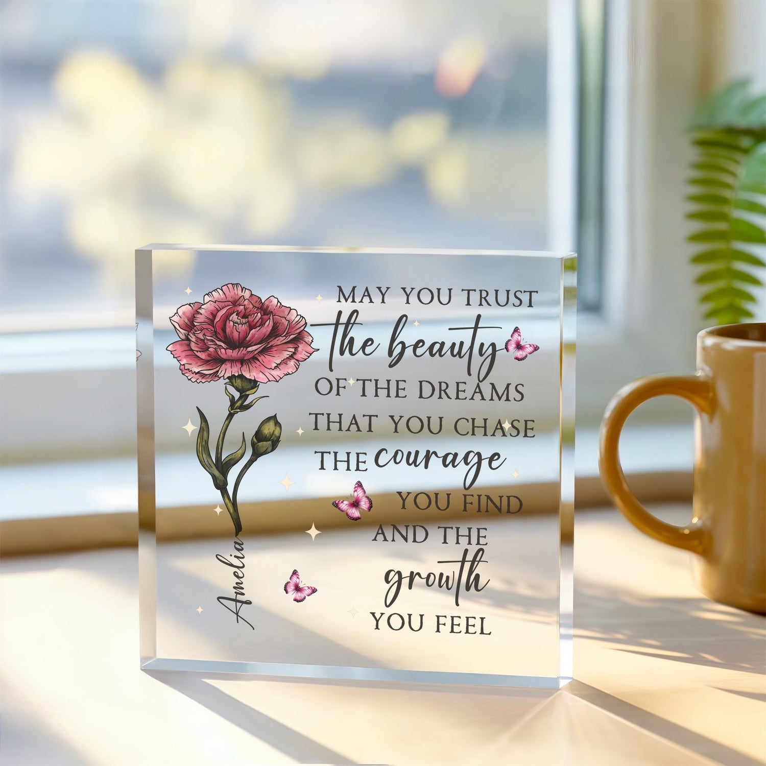 Personalized Inspirational Quote Acrylic Plaque – Custom Name Gift for Her