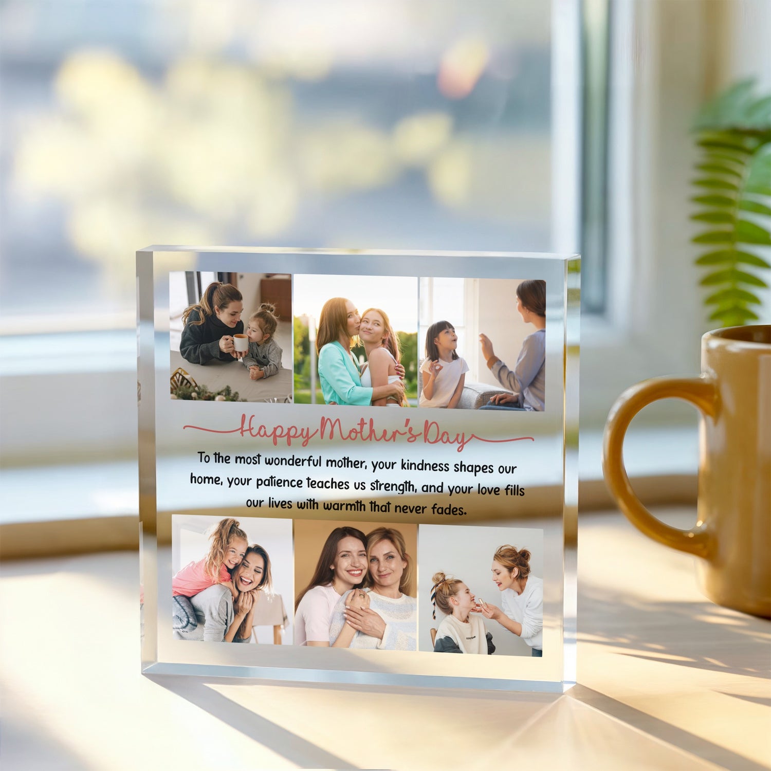 Personalized Mother’s Day Photo Collage Acrylic Plaque – Sentimental Gift for Mom