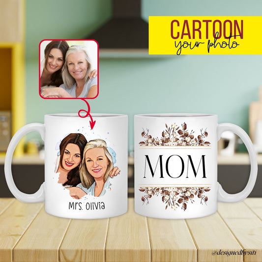 Custom Cartoon Photo Mom Mug