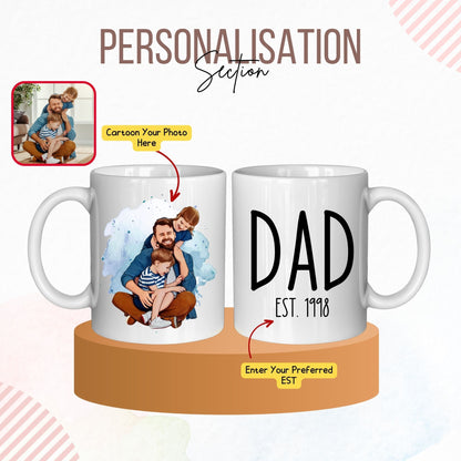 Custom Cartoon Photo Dad EST Mug