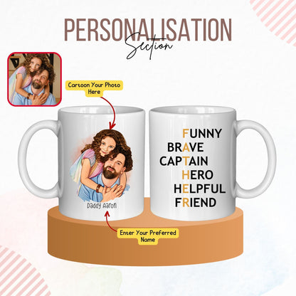 Custom Cartoon Photo Funny Father Mug