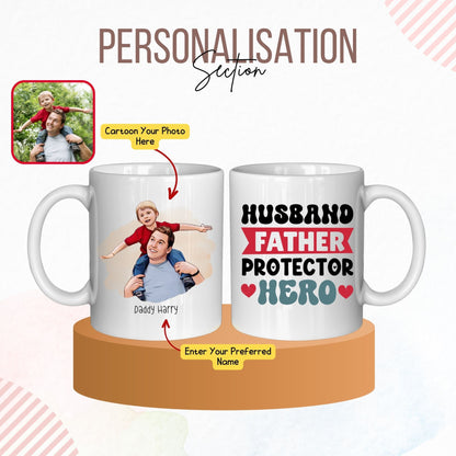 Custom Cartoon Photo Retro Dad Mug