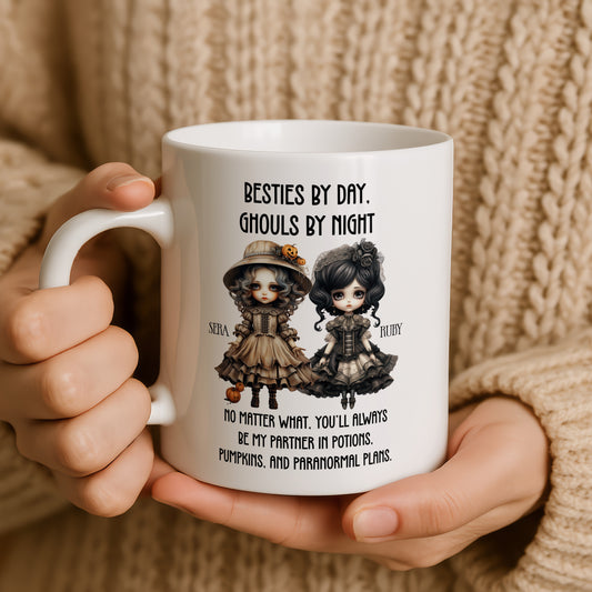 Custom Besties by Day Ghouls by Night Mug