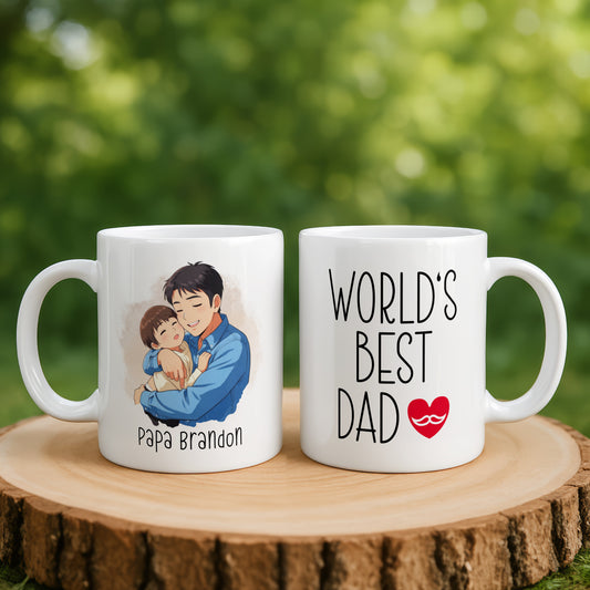 Custom 11oz and 15oz Cartoon World's Best Dad Mug