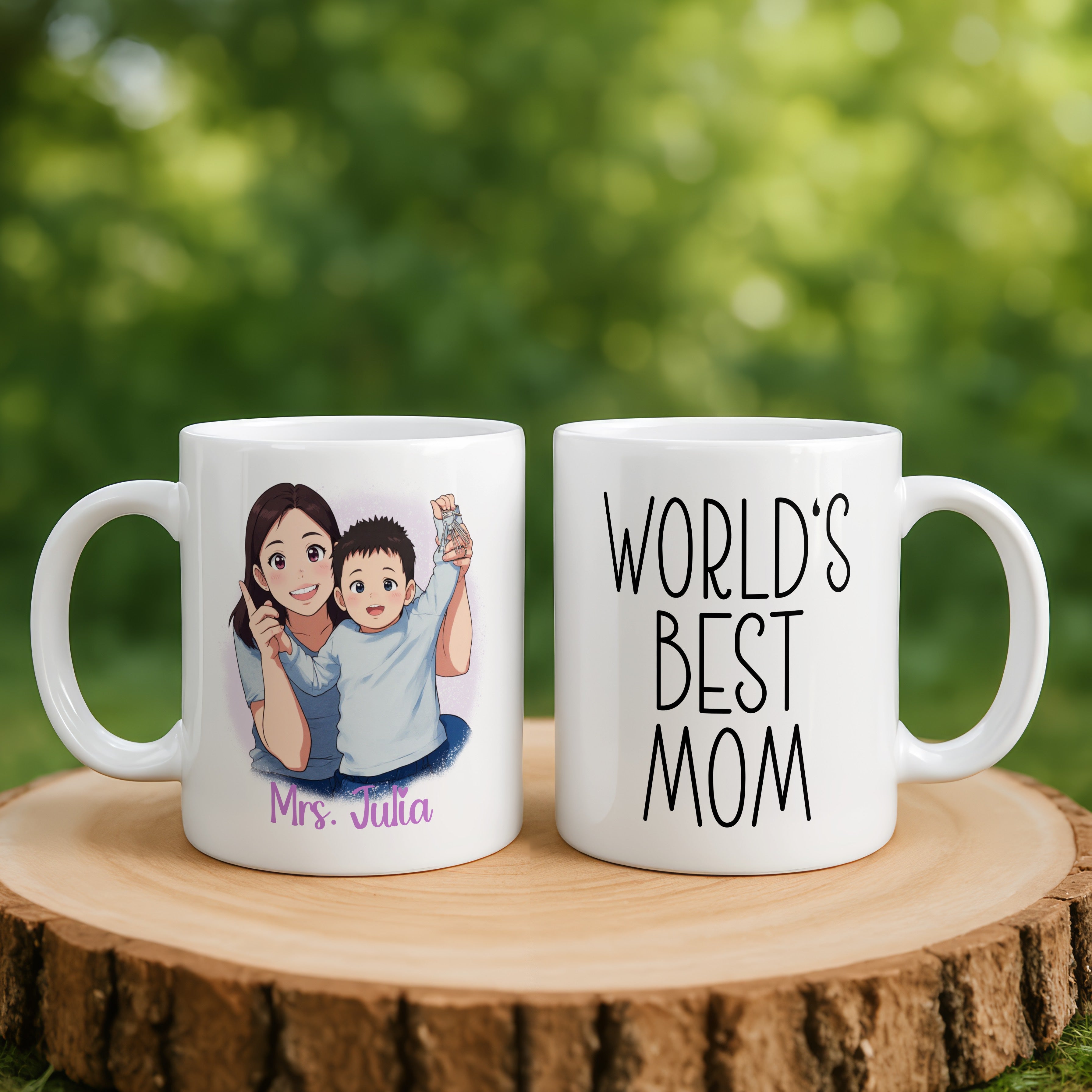 Custom 11oz and 15oz Cartoon Photo Worlds Best Mom Mug