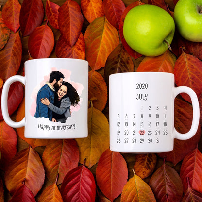 Custom Cartoon Couple Photo with Anniversary Date