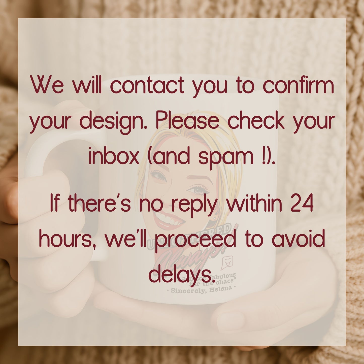 Custom Cartoon Photo Mug - Personalized Portrait Coffee Mug Gift - Unbothered Always Funny Quote