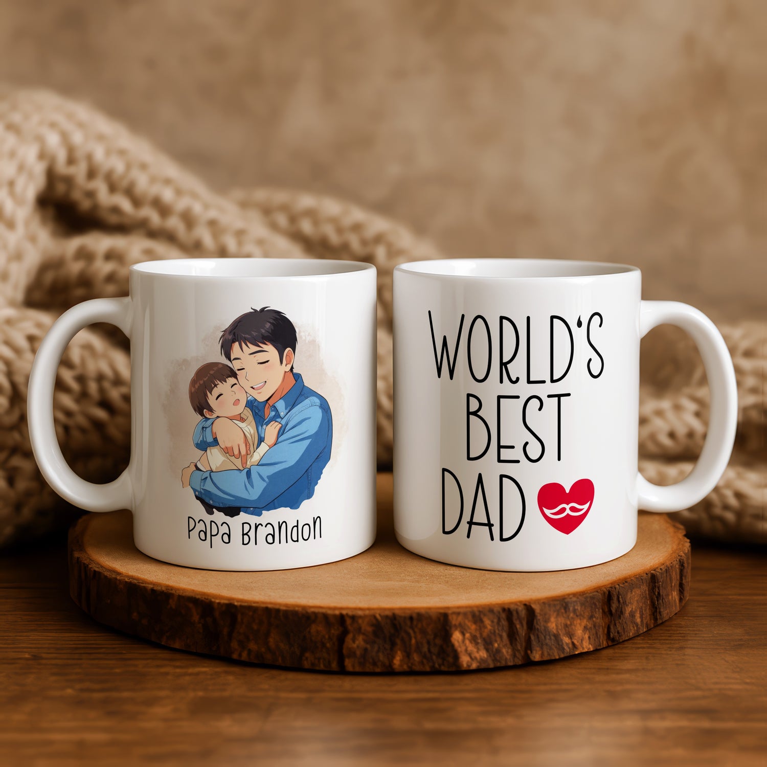 Custom 11oz and 15oz Cartoon World's Best Dad Mug