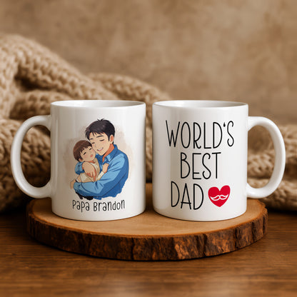 Custom 11oz and 15oz Cartoon World's Best Dad Mug