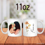 11oz custom cartoon photo floral mom mug
