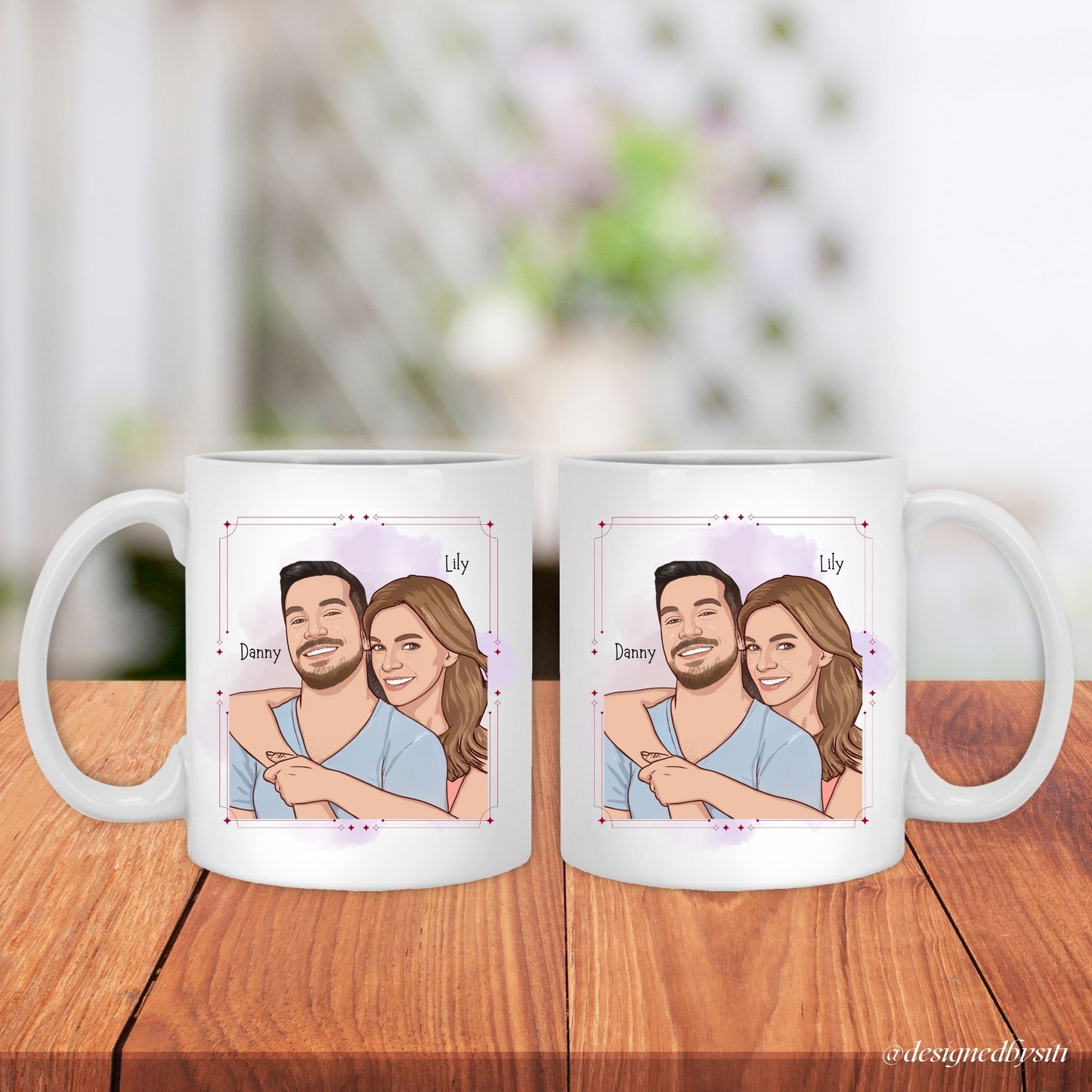 Personalised Cartoon Photo Couple Mug