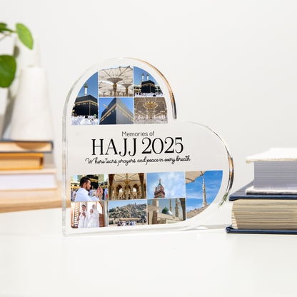 Custom Memories of Hajj Journey Heart Acrylic Plaque