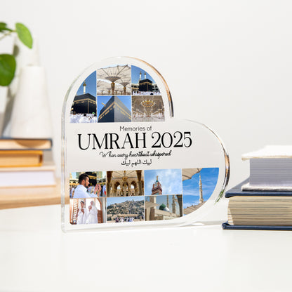Custom Memories of Umrah Heart Acrylic Plaque