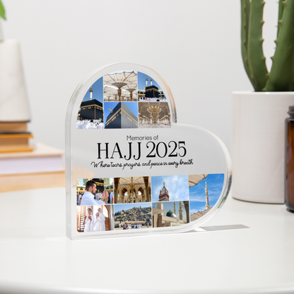 Custom Memories of Hajj Journey Heart Acrylic Plaque