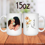 15oz custom cartoon photo floral mom mug