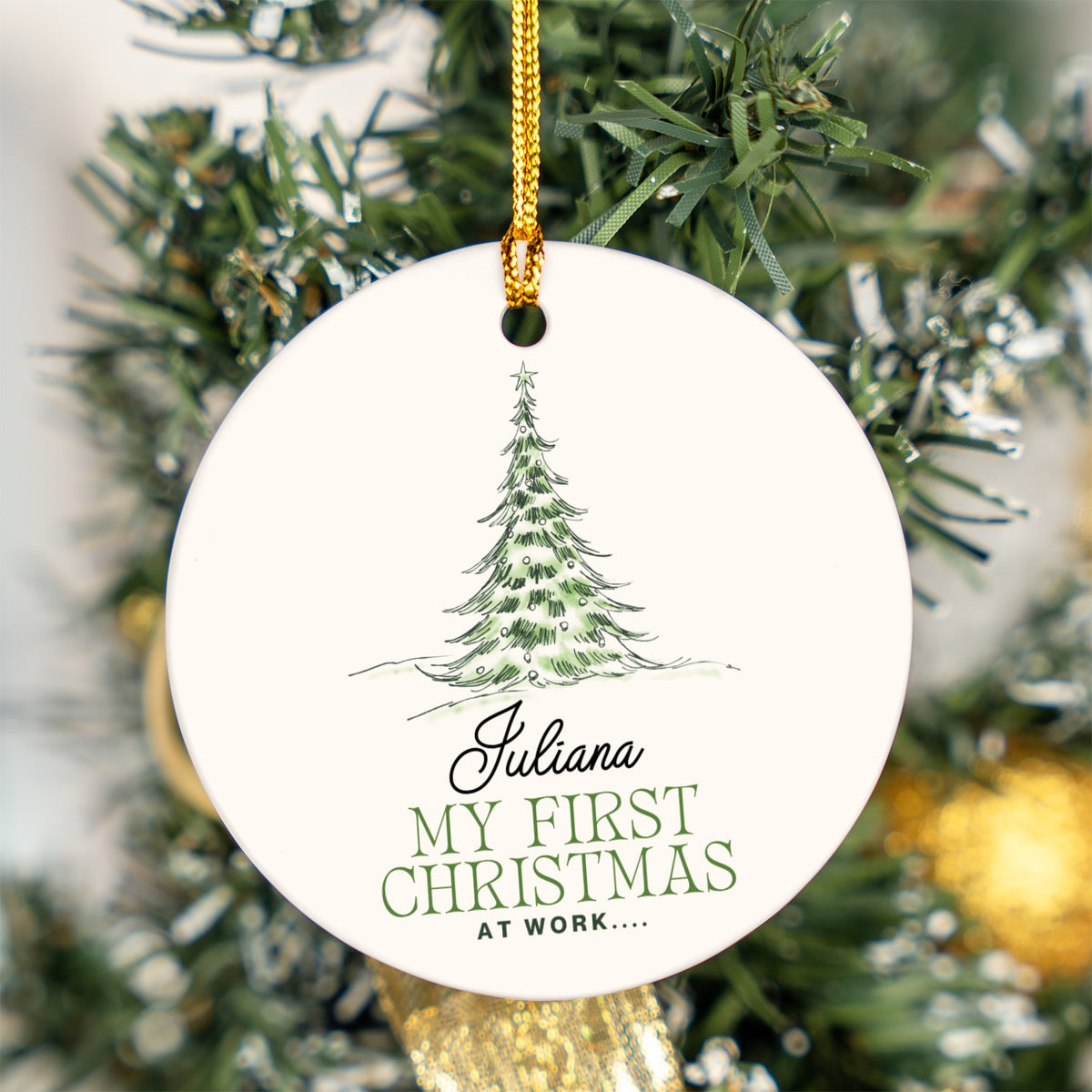 Personalised Christmas Ornament - Gift for Coworker - My First Christmas at Work