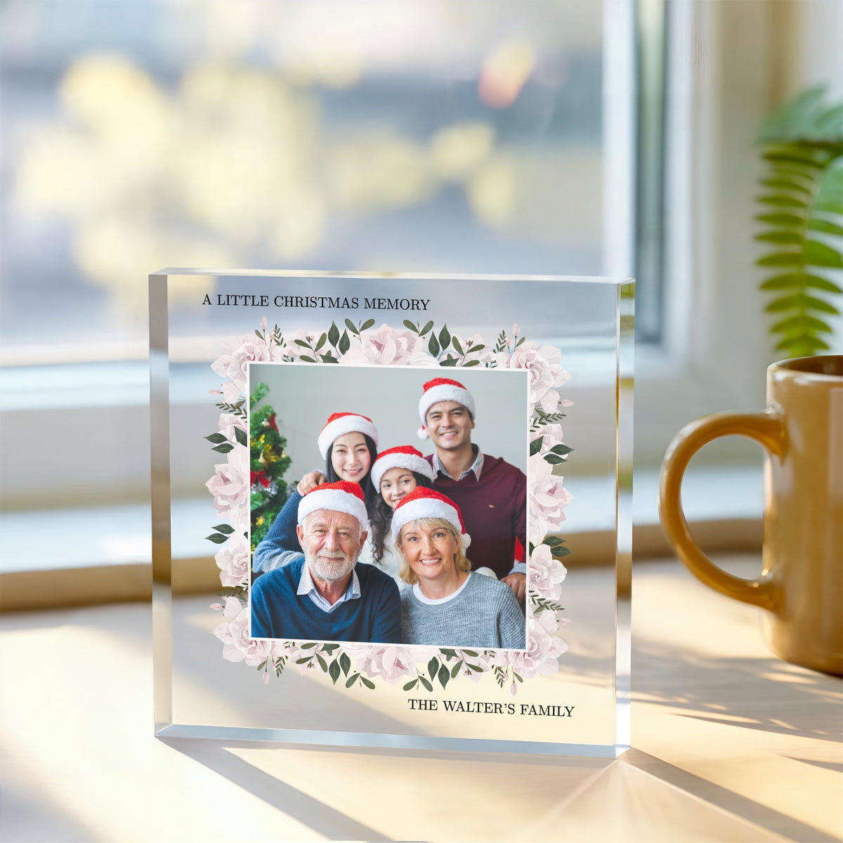 Personalised Acrylic Photo Block, Family Christmas Gift - A Little Christmas Memory