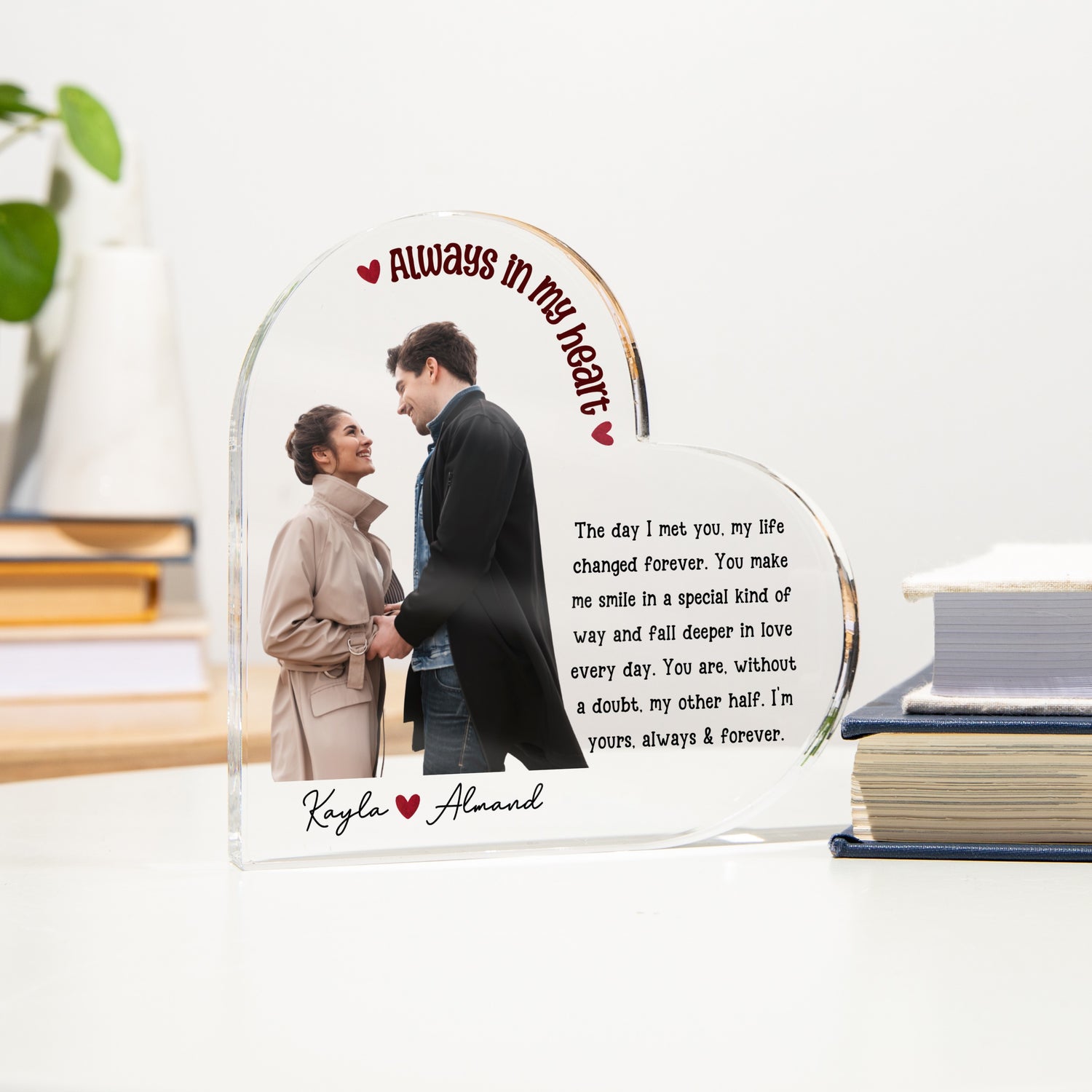 Always in My Heart Custom Photo Acrylic Plaque Gift