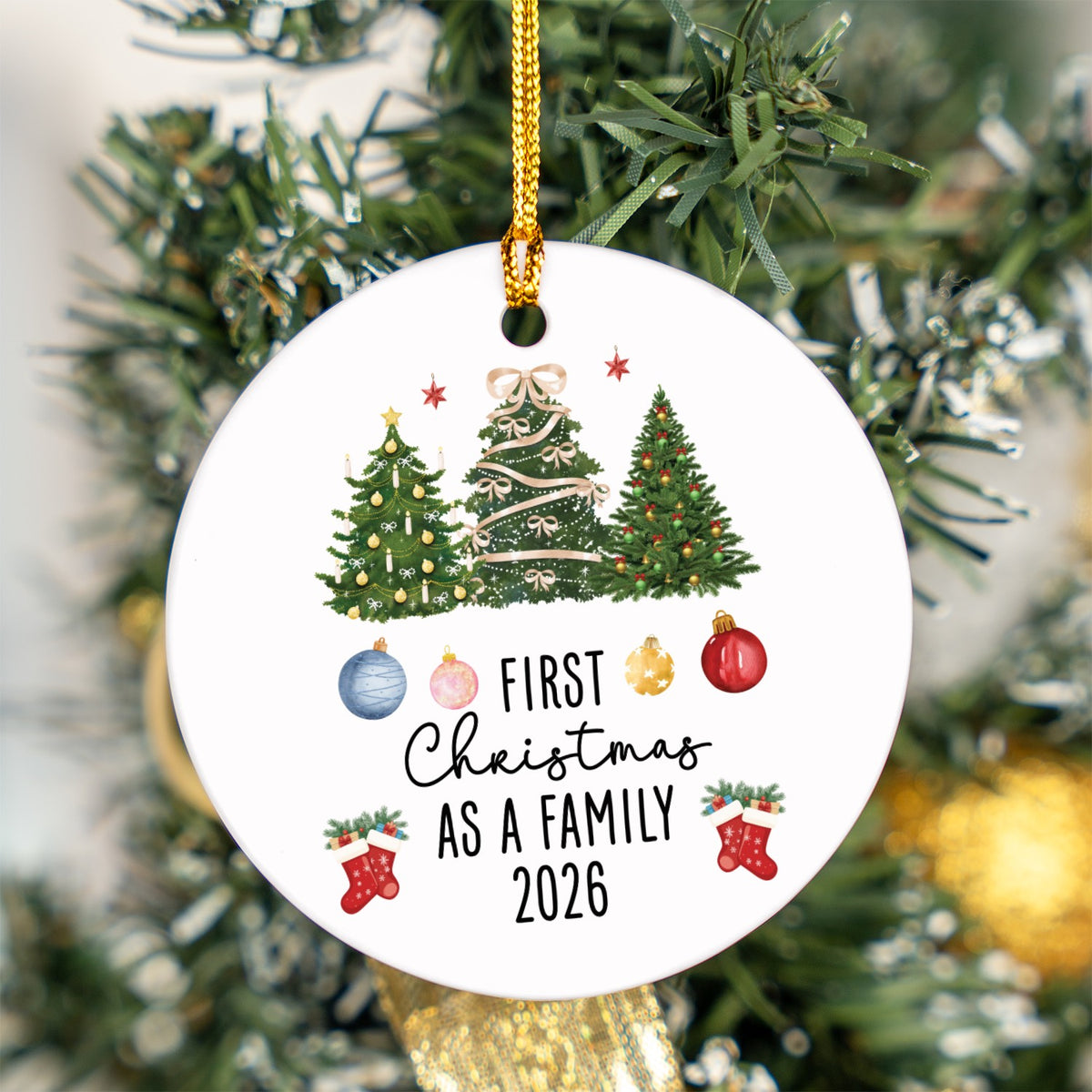 Personalised Family Christmas Ornament – First Christmas As A Family 2026