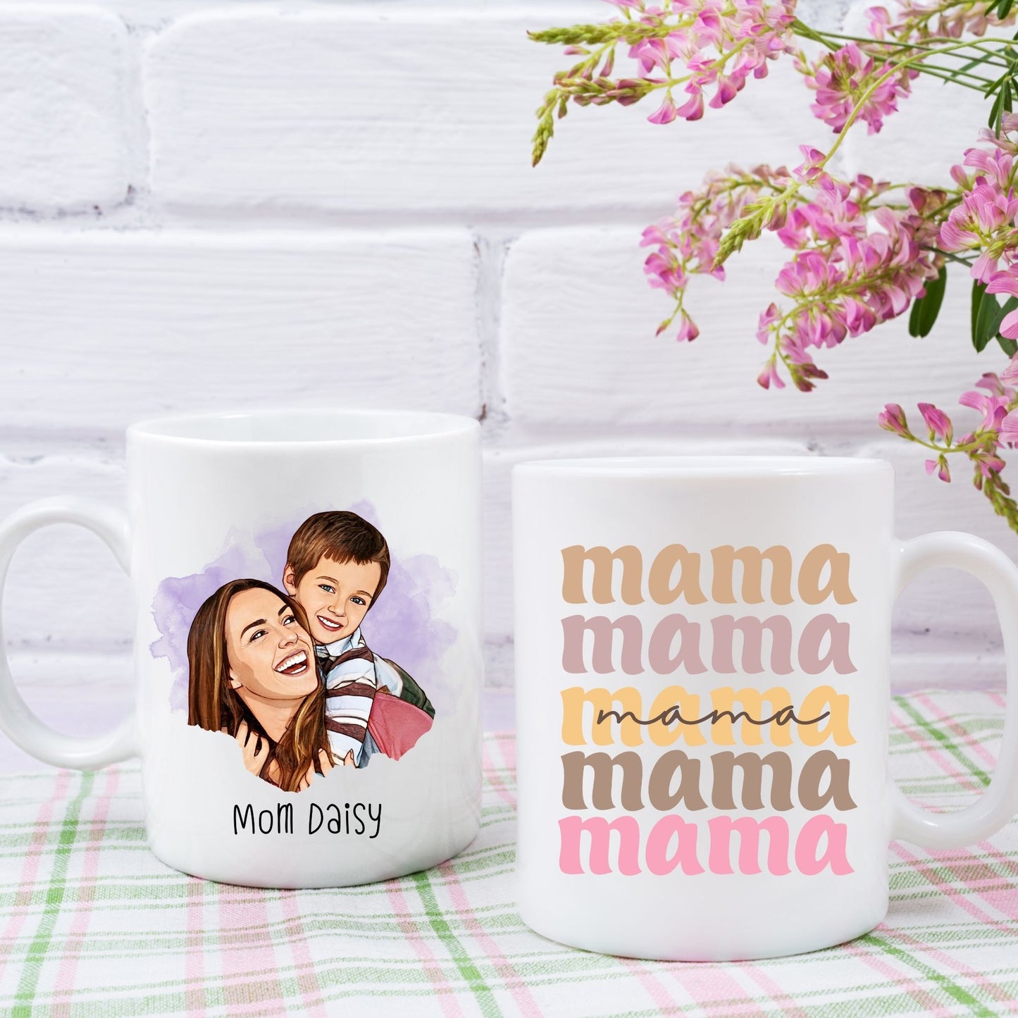 Custom Cartoon Photo Gift Mama Mug