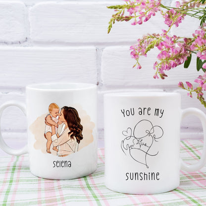 Custom Cartoon Photo Mom You Are My Sunshine Mug