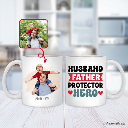 Custom Cartoon Photo Retro Dad Mug