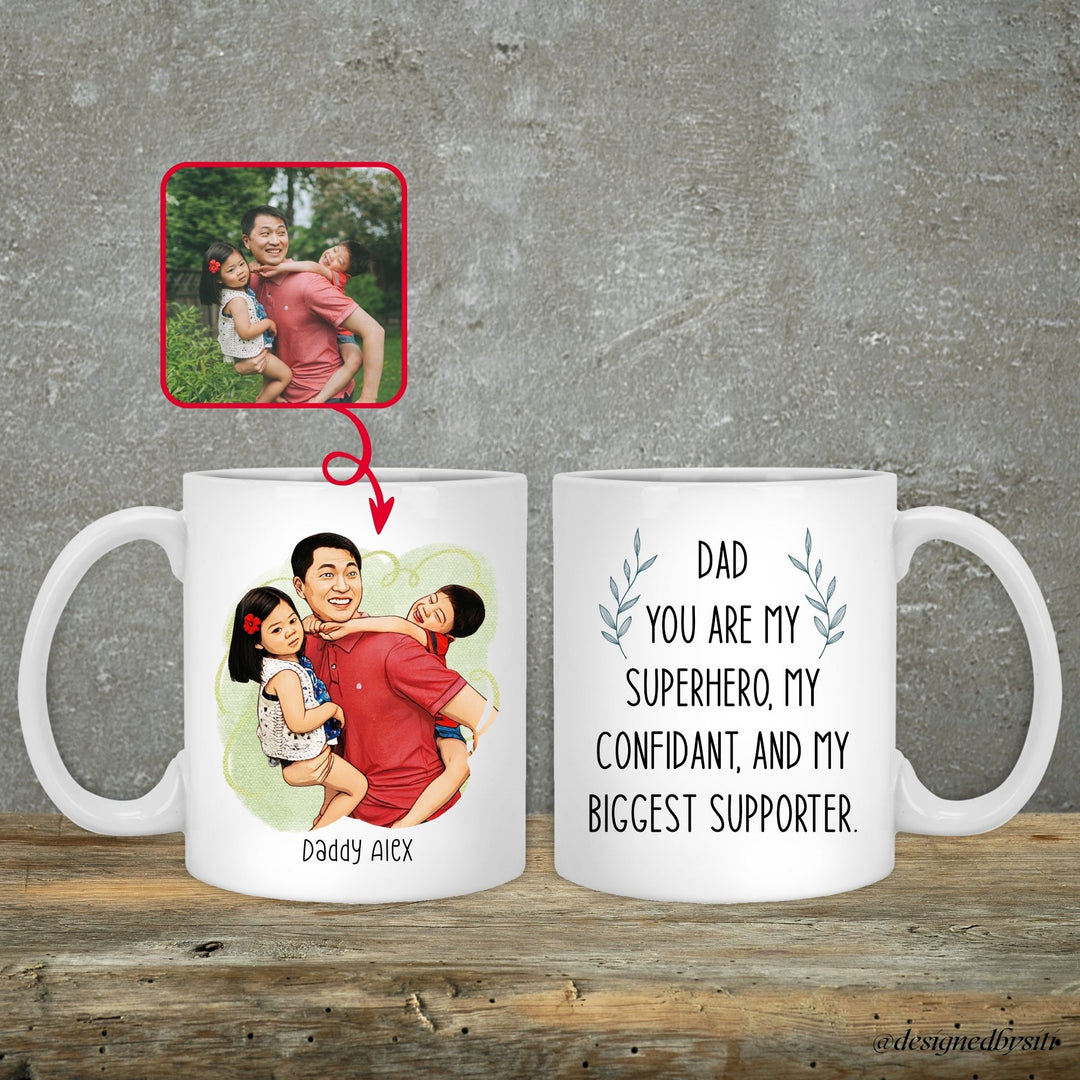 Custom Cartoon Dad You Are My Superhero Mug