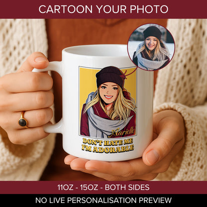 Custom Cartoon Portrait Mug - Personalized Photo Caricature Coffee Mug
