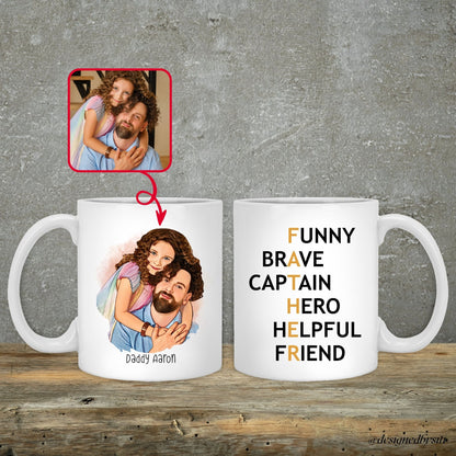 Custom Cartoon Photo Funny Father Mug