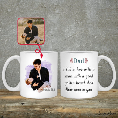 Custom Cartoon Photo with Custom Wishes for Dad Mug