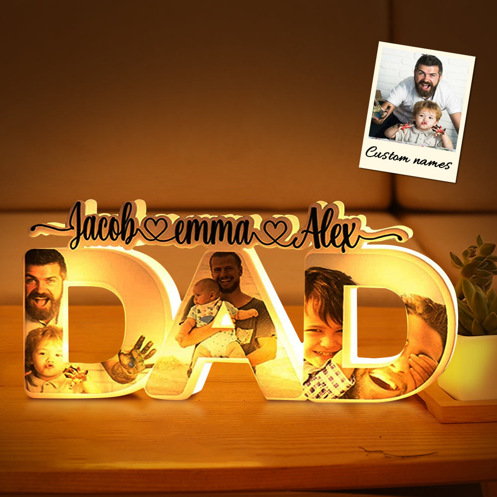 Custom Acrylic Dad Night Light with Names