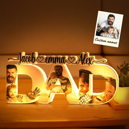 Custom Acrylic Dad Night Light with Names