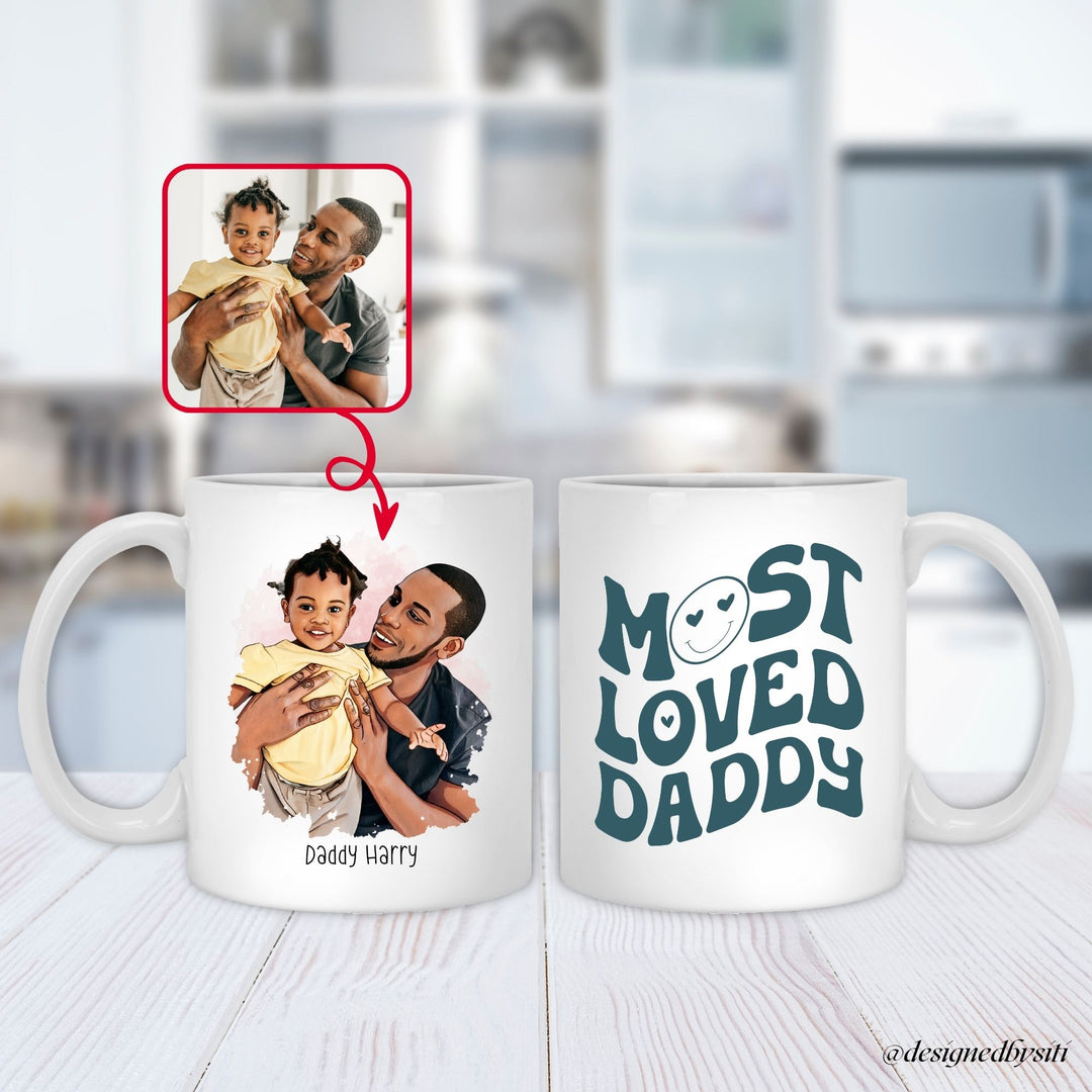 Retro Dad Custom Photo Cartoon Mug
