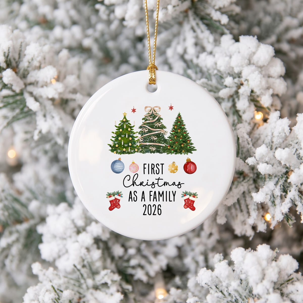 Personalised Family Christmas Ornament – First Christmas As A Family 2026