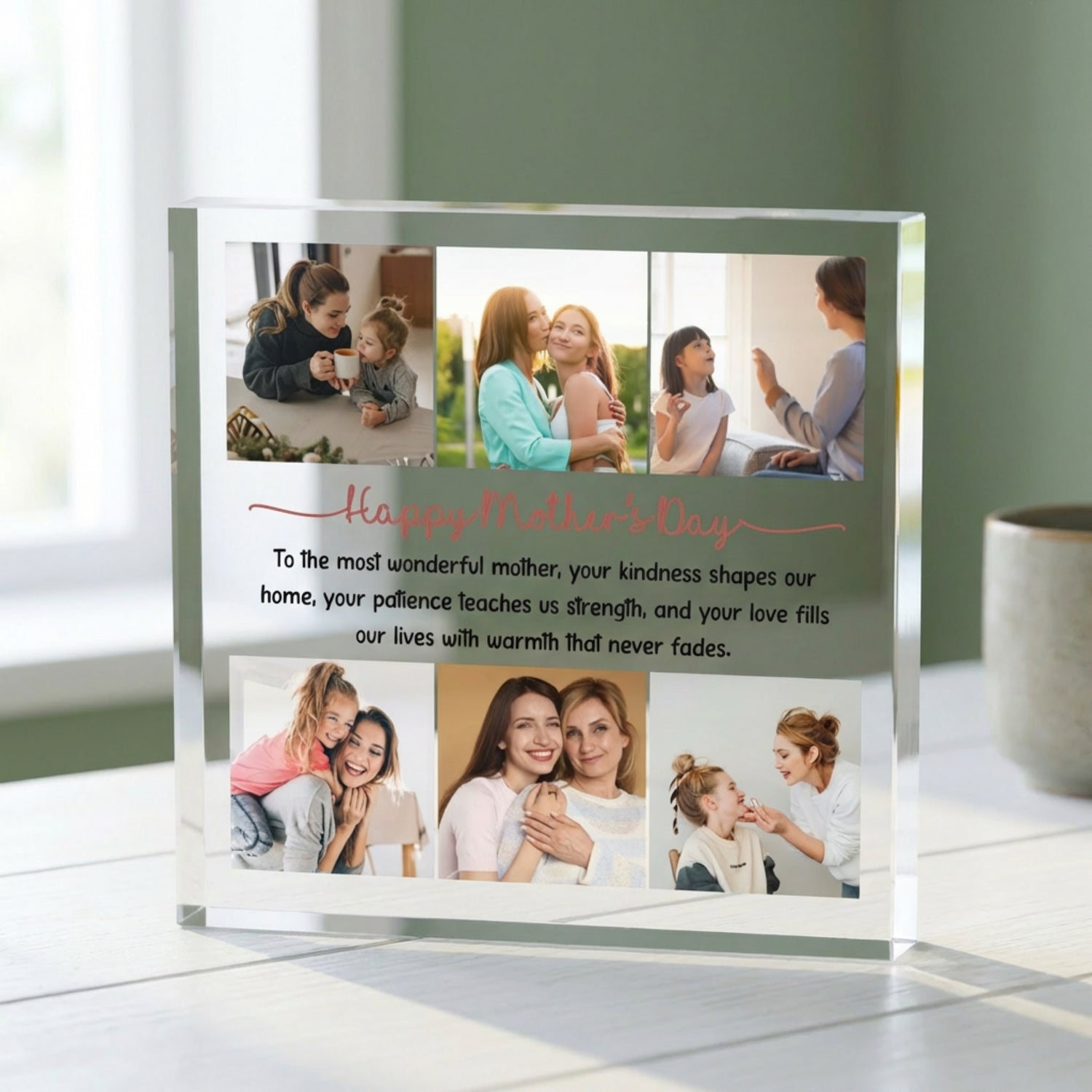 Personalized Mother’s Day Photo Collage Acrylic Plaque – Sentimental Gift for Mom