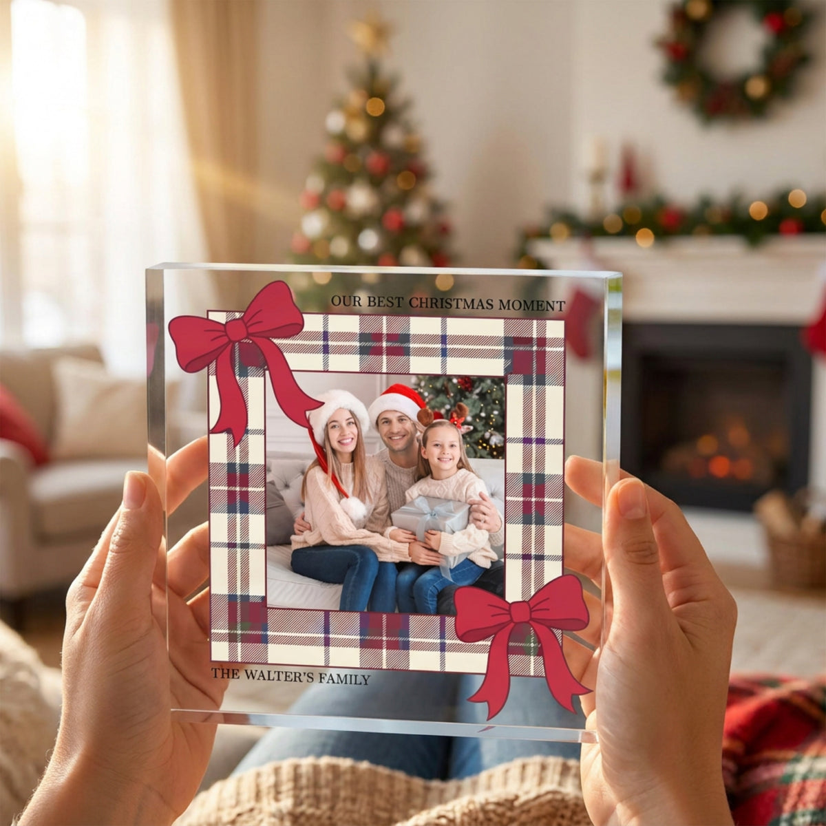 Personalised Acrylic Plaque - Family Christmas Gift - Our Best Christmas Moment