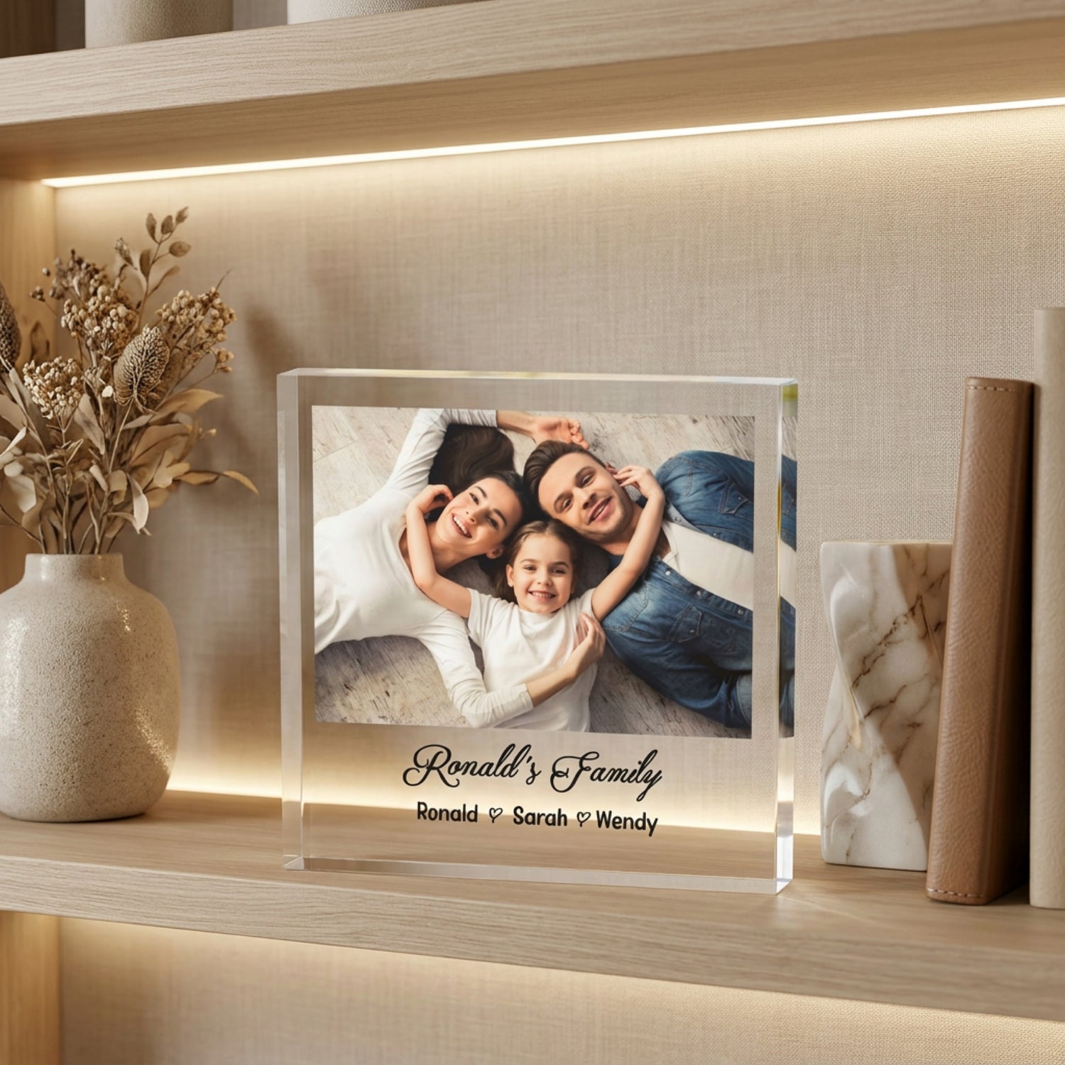 Personalised Family Name Acrylic Photo Block – Custom Family Gift
