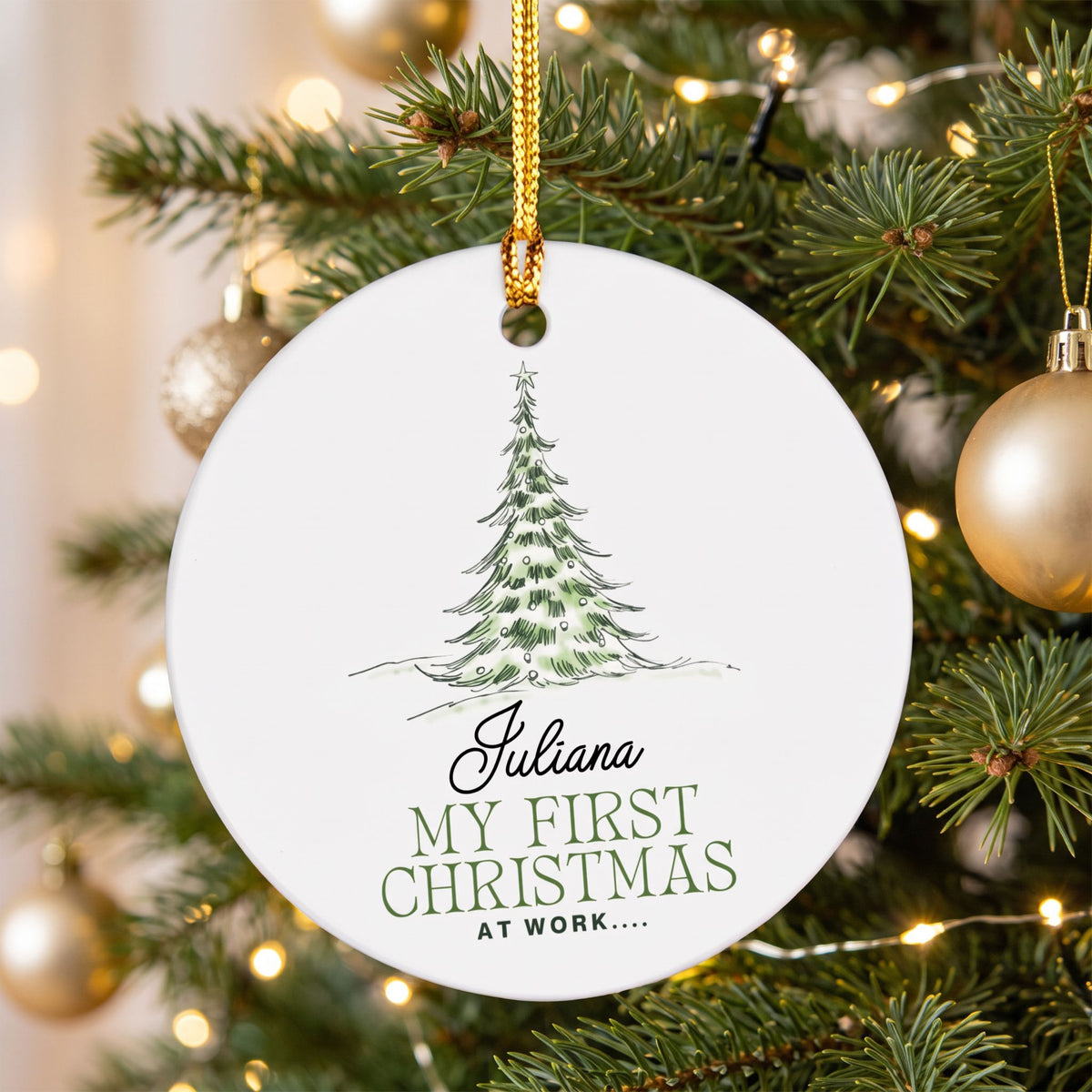 Personalised Christmas Ornament - Gift for Coworker - My First Christmas at Work