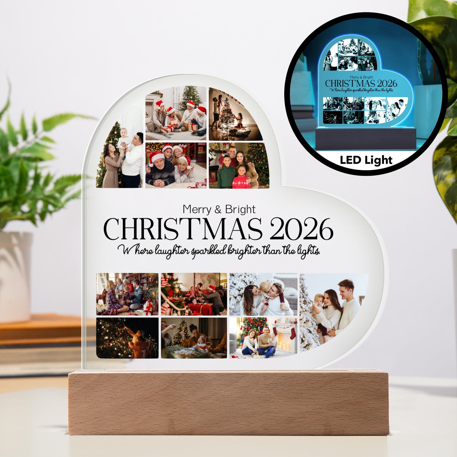 Custom Memories of Christmas Heart Acrylic Plaque