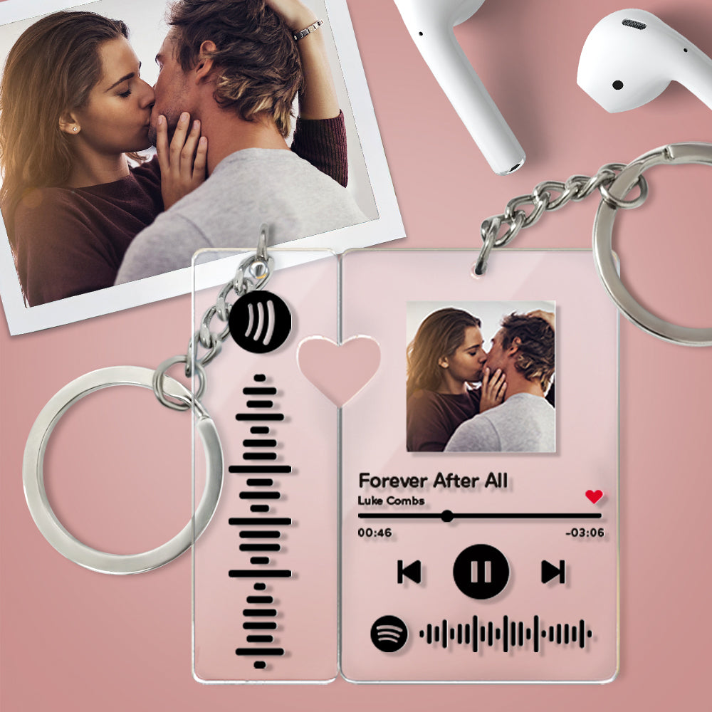 Personalised Scannable Music Code Gift with Picture Keychain