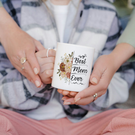 Best Mom Ever Floral Mug