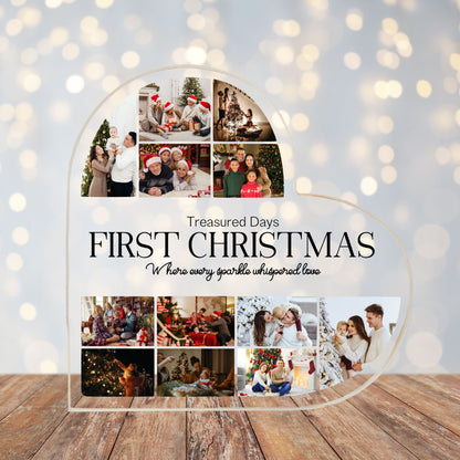 Custom Memories of First Christmas Heart Acrylic Plaque