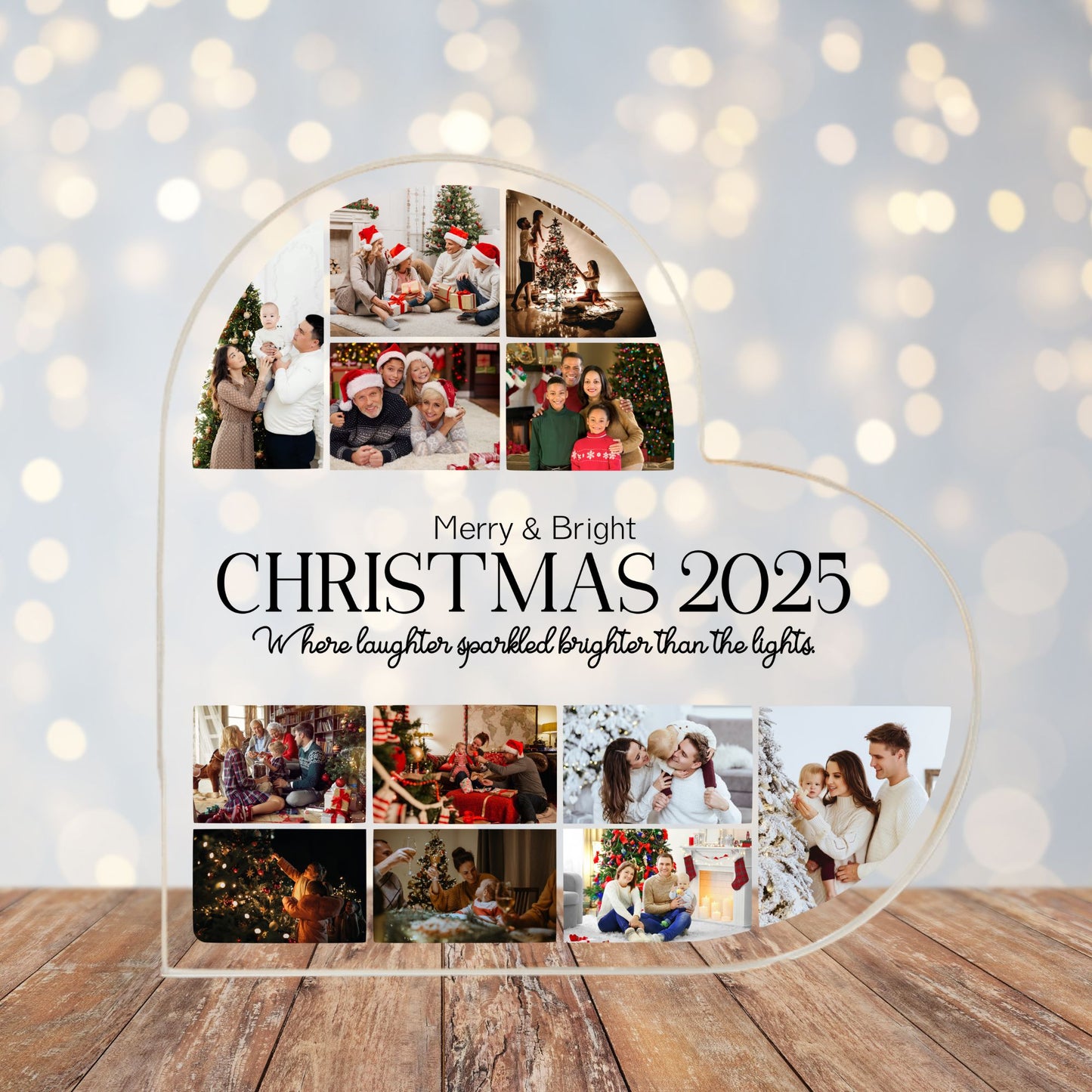 Custom Memories of Christmas Heart Acrylic Plaque