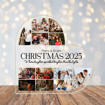 Custom Memories of Christmas Heart Acrylic Plaque