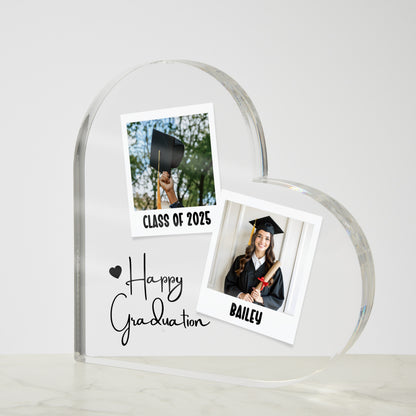 Polaroid Graduation Heart Acrylic Plaque