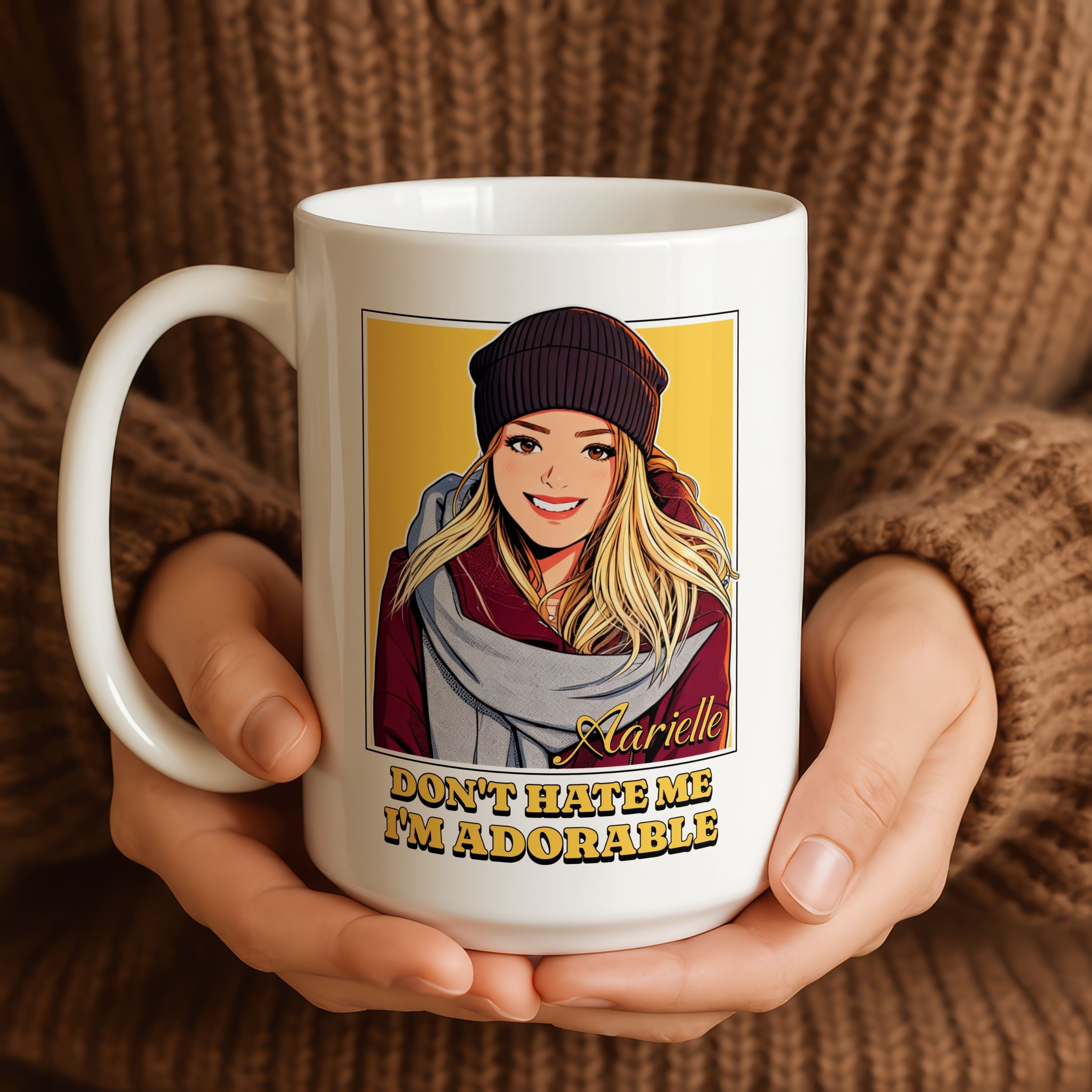 Custom Cartoon Portrait Mug - Personalized Photo Caricature Coffee Mug