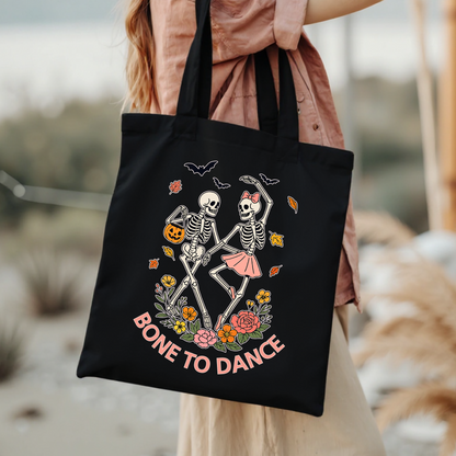 Skeleton Bone to Dance Cotton Tote Bag
