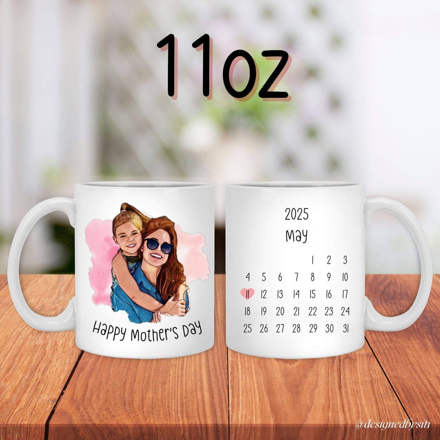 Custom Cartoon Photo Calendar Mother's Day Mug